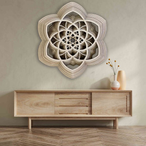 Több rétegű, akár 90 x 100 cm-es fa mandala Harmony