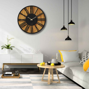 Modern fa falióra minimalista geometrikus dizájnnal 2