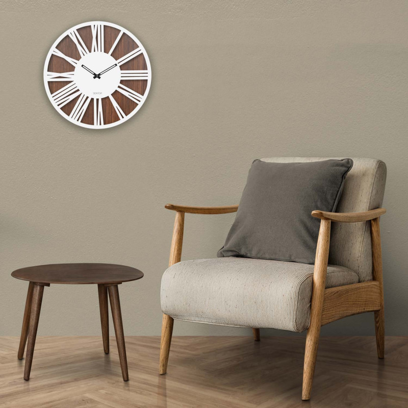 Fából készült fali óra római számok - wenge anya