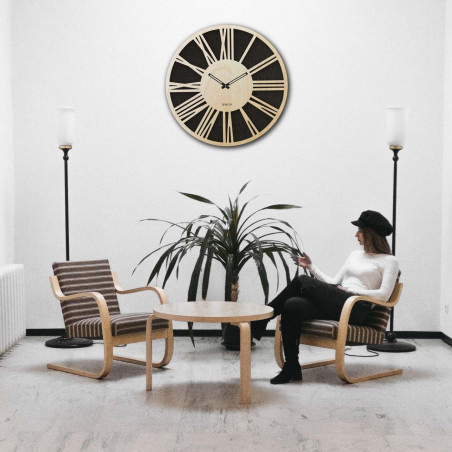 Római számokkal díszített fa falióra - Sentop | HDFK029 | juharfa