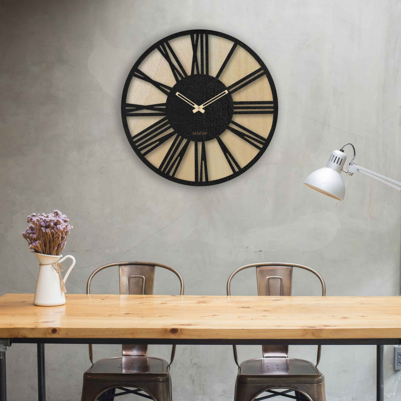 Római számokkal díszített fa falióra - Sentop |...