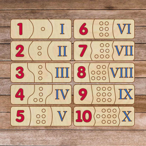 Gyermek fa kirakós játék - római számok 30 db | SENTOP H003