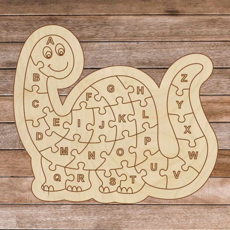 Gyermek fa puzzle - Dinoszaurusz és ábécé A -ZET 26 darab | SENTOP H006