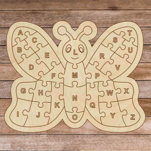 Gyermek fa puzzle - ábécé pillangó A -ZET 26 darab | SENTOP 2