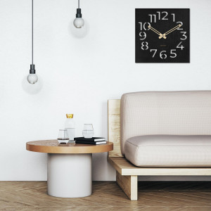 Modern, fából készült falióra minimalista dizájnnal