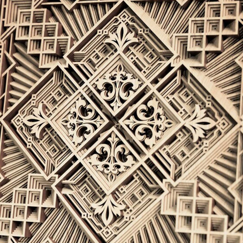 Exkluzív mandala falfestmény 3D négyzet - KREJDER