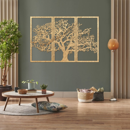 3 darabos fa falfestmény