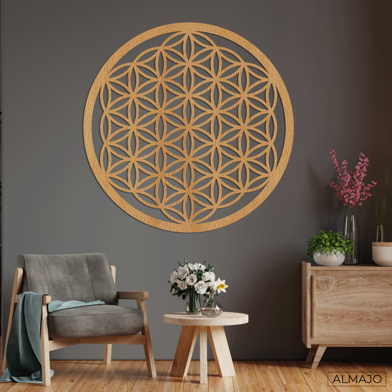 Wooden mandala on the wall - Flower of life | SENTOP
