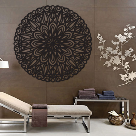 Faragott fa mandamandala az idő virága falra | SENTOP