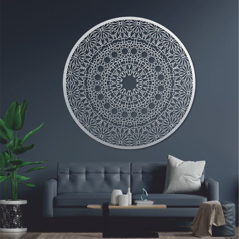 Luxus fa mandala a falon a harmonikus belső térért