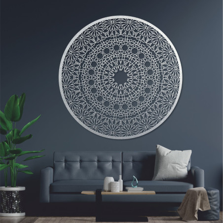 Luxus fa mandala a falon a harmonikus belső térért