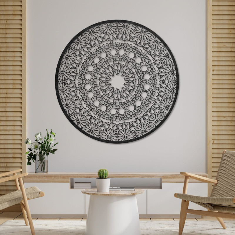 Elegáns fa mandala festmény modern otthonba