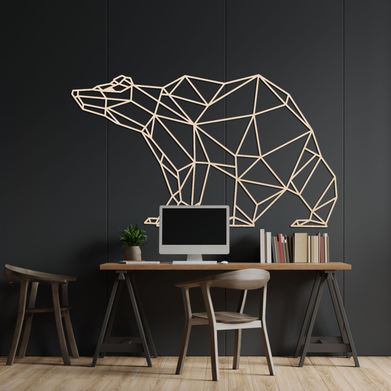 Geometrikus fa medve - modern faldekoráció