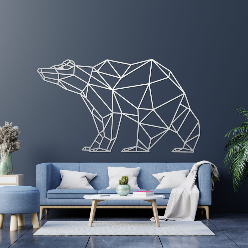 Geometrikus fa medve - modern faldekoráció