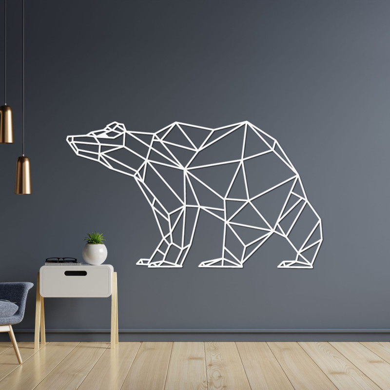 Modern fa fali dekoráció geometrikus macival, natúr tölgyfa dekorációval.
