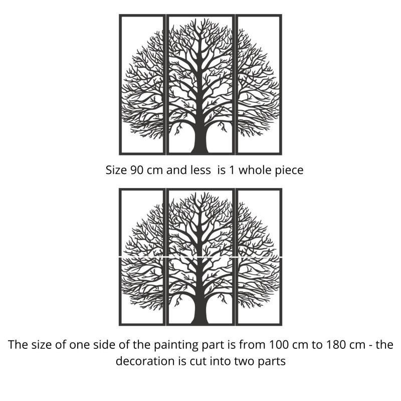 Háromrészes fából készült fali dekoráció életfa...