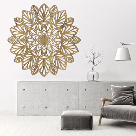 Fából készült mandala falikép, A mandala mintáját az Élet Virága ősi szimbóluma ihlette. Fából készült mandala falikép, A mandala mintáját az Élet Virága ősi szimbóluma ihlette.