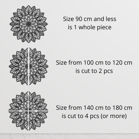 Mandala mérete, Ennek a mandalanak a mintáját az Élet Virága ősi szimbóluma ihlette. Mandala mérete, Ennek a mandalanak a mintáját az Élet Virága ősi szimbóluma ihlette.