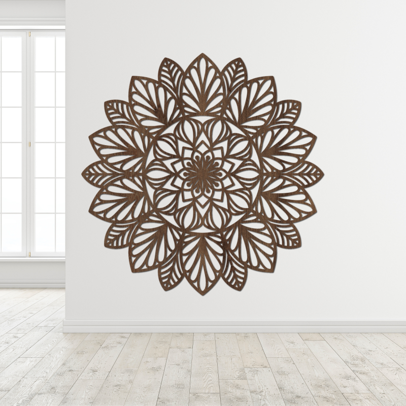 Fából készült mandala falfestmény