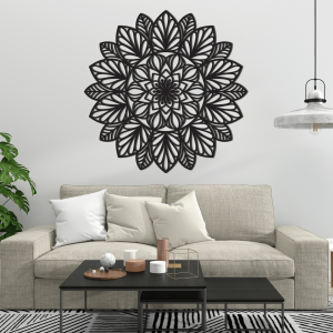 Fából készült mandala a falon
