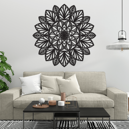 Fából készült mandala a falon Fából készült mandala a falon