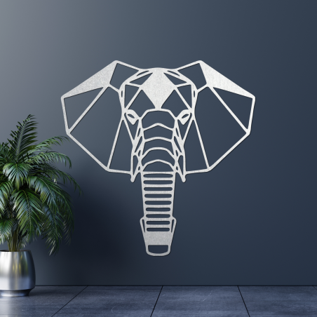 Geometrikus fa elefánt faldekoráció modern minimalista stílusban