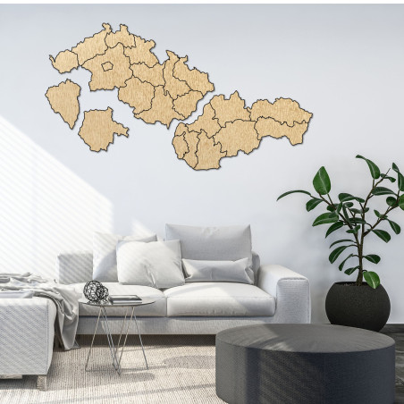 Szlovákia és Csehország fatérképe - PUZZLE