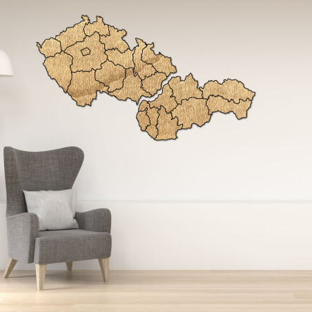Szlovákia és Csehország fatérképe - PUZZLE