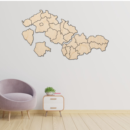 Szlovákia és Csehország fatérképe - PUZZLE