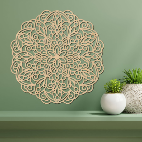 Nagyméretű fa mandala, falfestmény - MELLANY