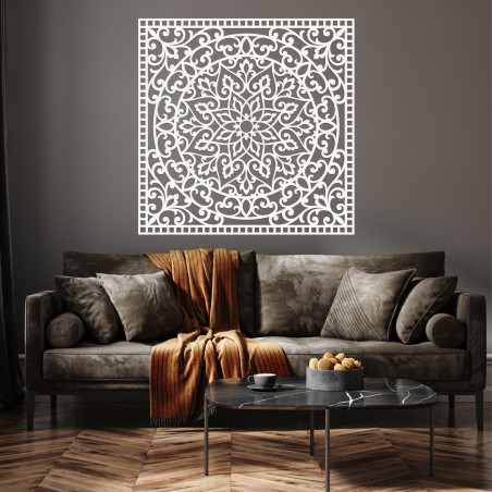 Fából készült mandala falra négyzetre - SYRRENA