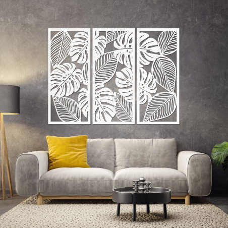 Háromrészes monstera falfestmény
