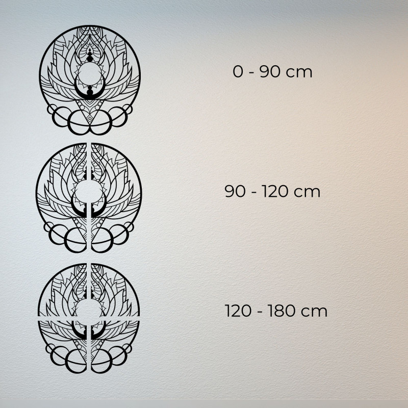 Művészi fa dekoráció mandala virág és nap -...