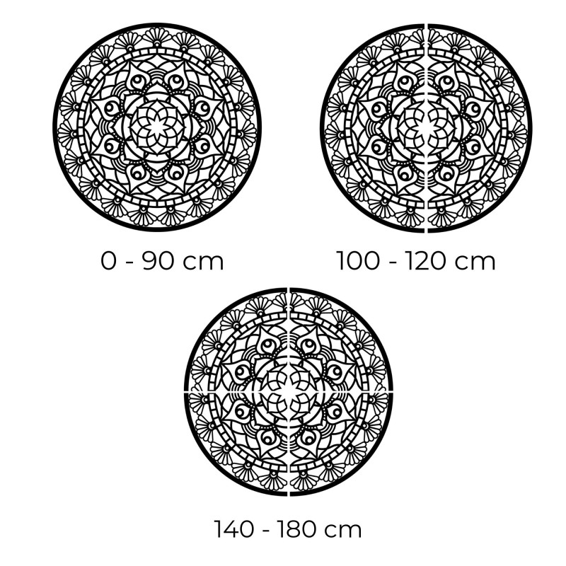 Elegáns, fából készült fali mandala részletes díszítő mintával