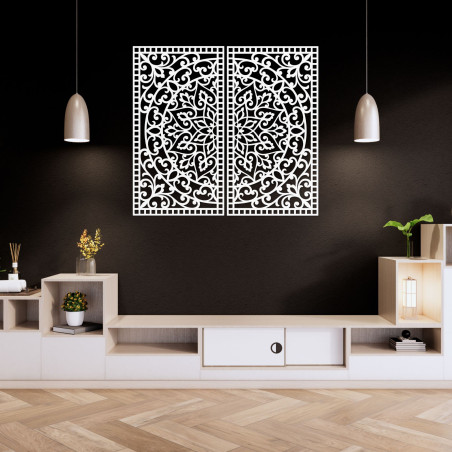 Mandala dísz fali szett – dekoratív fa kép, 2 részből áll