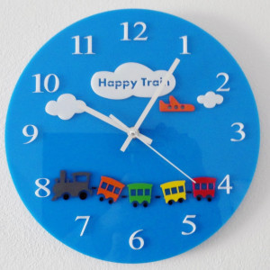 Blue wall clock for children's room Size 30 x 30 cm I SENTOP FL-z97