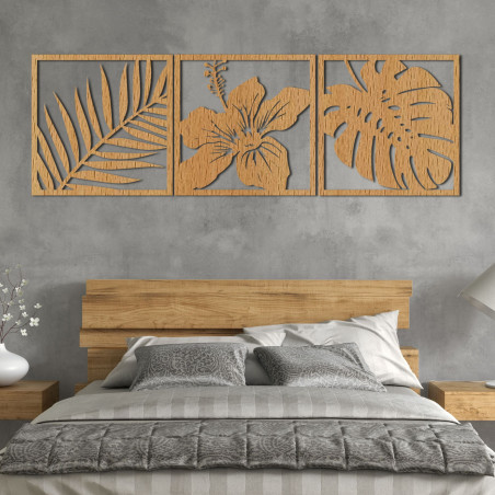 A kép pálmalevél, hibiszkusz virág, monstera levél - NOTURAL