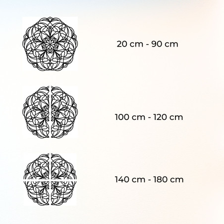 Természetes fából készült fali mandala modern belső térbe