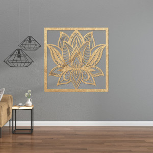 Mandala lótuszvirág fali design négyzet - ALAKSTRA 2
