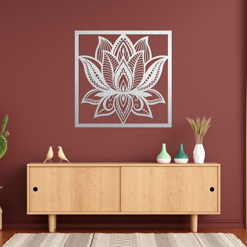 Mandala lótuszvirág fali design négyzet - ALAKSTRA