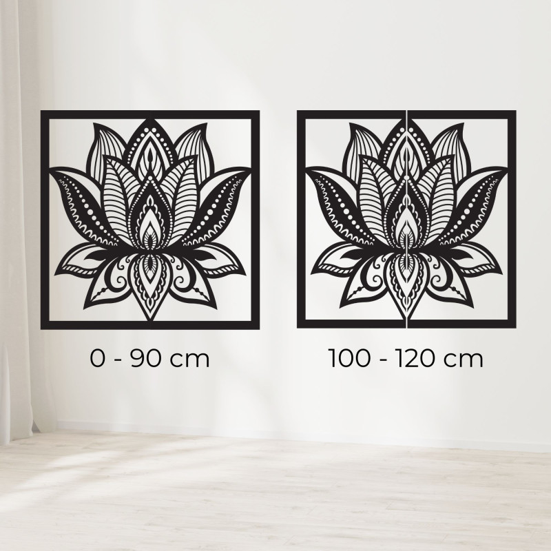 Mandala lótuszvirág fali design négyzet - ALAKSTRA
