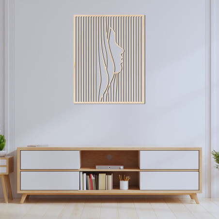 Női arc sziluettjét ábrázoló fa faldekoráció - PERSONA