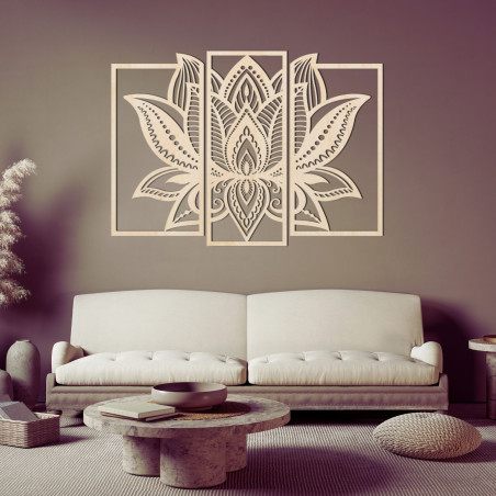 Lenyűgöző fa dekoráció lótuszvirág - PURUS