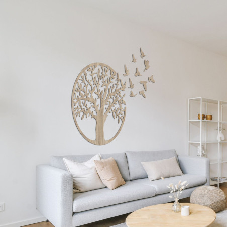 Fa falikép az élet fájáról: rusztikus lakberendezési panel