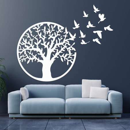 Fa falikép az élet fájáról: rusztikus lakberendezési panel