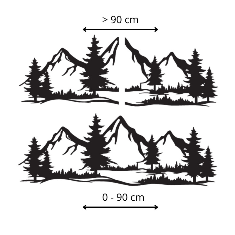 Fából készült fali dekoráció masszív hegyek és...