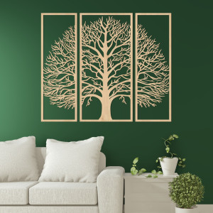 Háromrészes fa fali dekoráció, exkluzív életfa - DIVISA 2
