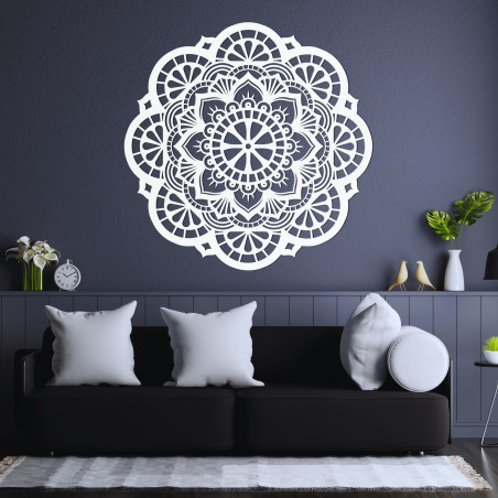 Fából készült fali dekoráció mandala életfény - LUMEN