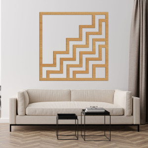 Modern fa faldekoráció feltűnő geometrikus cikkcakk mintával