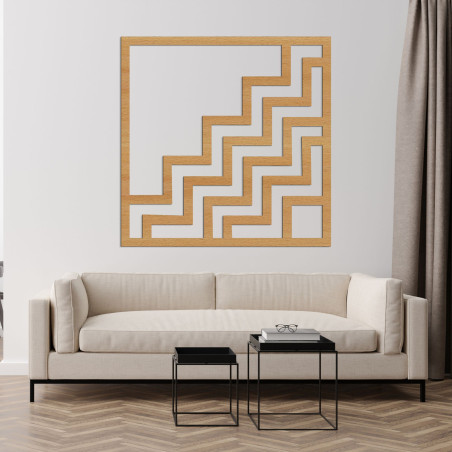 Modern fa faldekoráció feltűnő geometrikus cikkcakk mintával